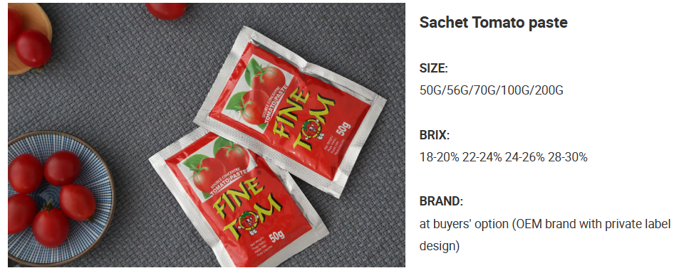Sachet Tomato Paste 56g, 70g