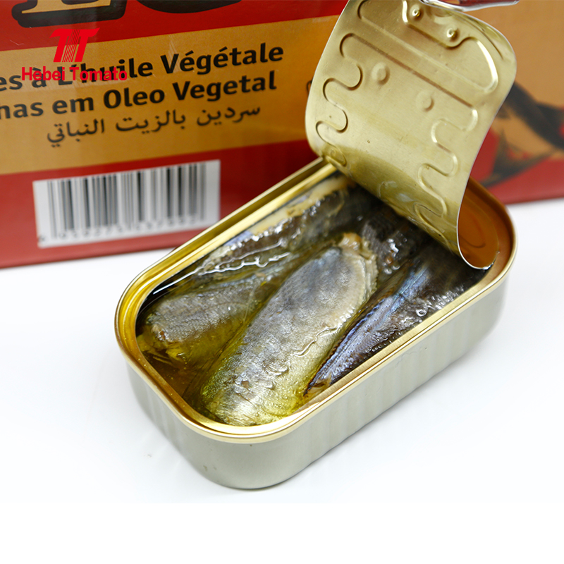 Sardines in Vegetable Oil 125g Lithographed Tin Can Halal Certified Wholesale Price