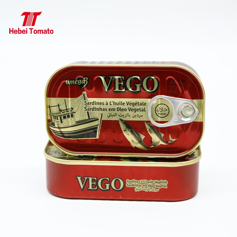 Custom Printed Metal Tin Cans 125g Canned Sardines Directly From Factory