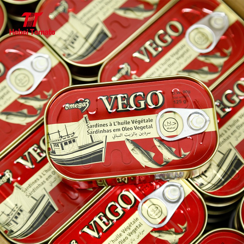 Custom Printed Metal Tin Cans 125g Canned Sardines Directly From Factory