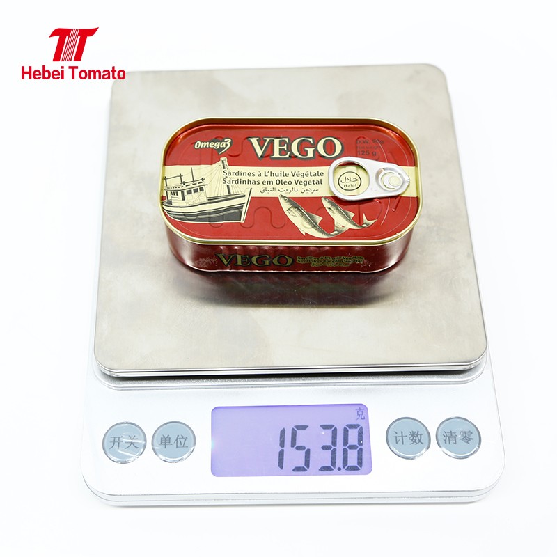 Custom Printed Metal Tin Cans 125g Canned Sardines Directly From Factory