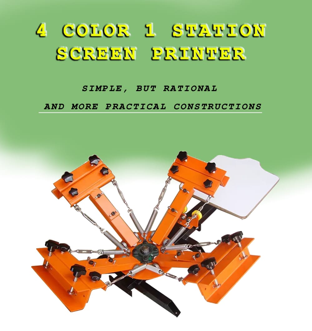4 color 1 station screen printing machine 4 color 1 station screen printing machine