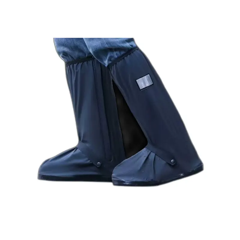Navy PVC Shoe Covers Tall Waterproof Reusable, PS2606