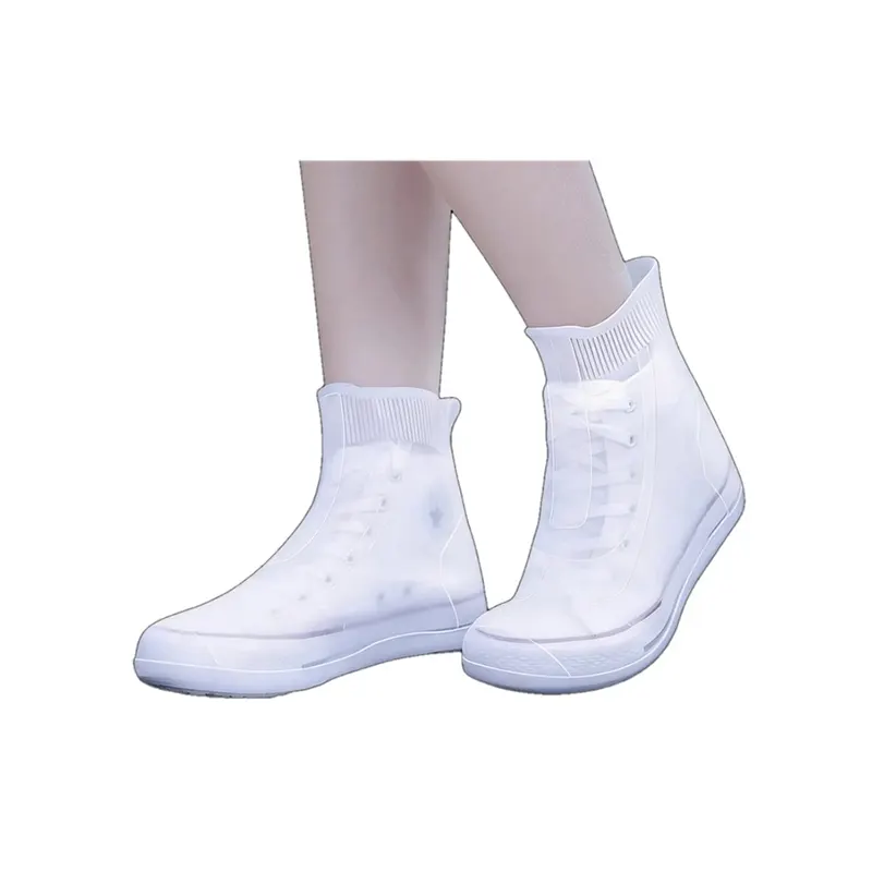 Silicone Winter Shoe Covers White Knit Strap, SS2603