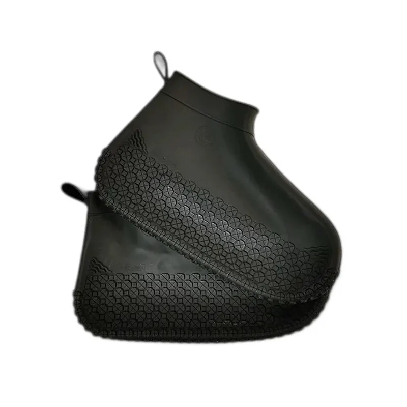 Black Textured Silicone Shoe Covers Non Slip, SS2606