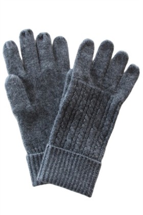 Cable knitted cashmere Telefingers Gloves, Cable knitted cashmere Telefingers Gloves