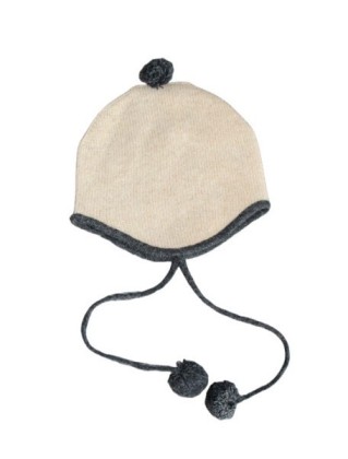 Plain knit hat with string Pompom, Plain knit hat with string Pompom