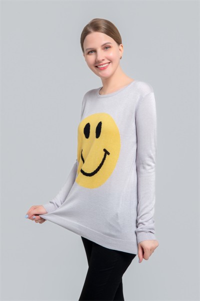 Silk cashmere intarsia sweater