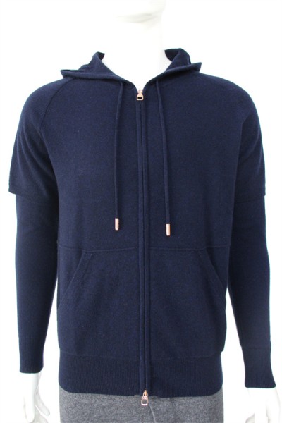 Men's cashmere hoody sweater