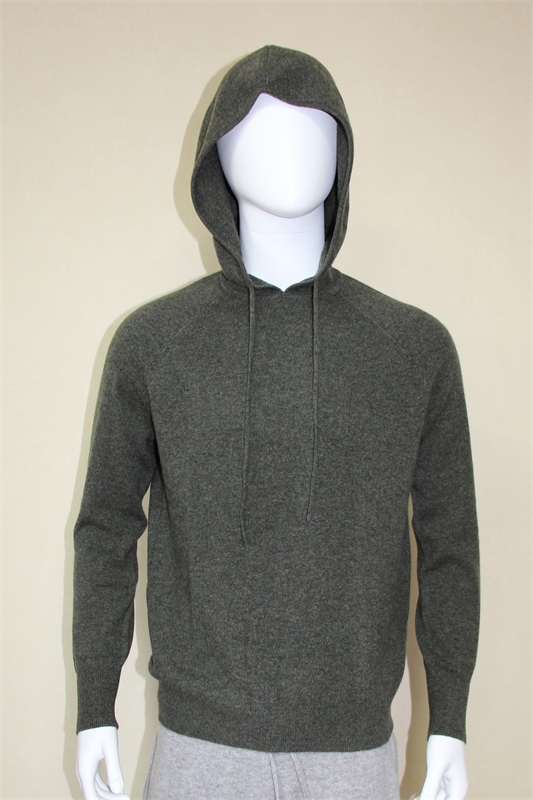 Men's cashmere hoody sweater