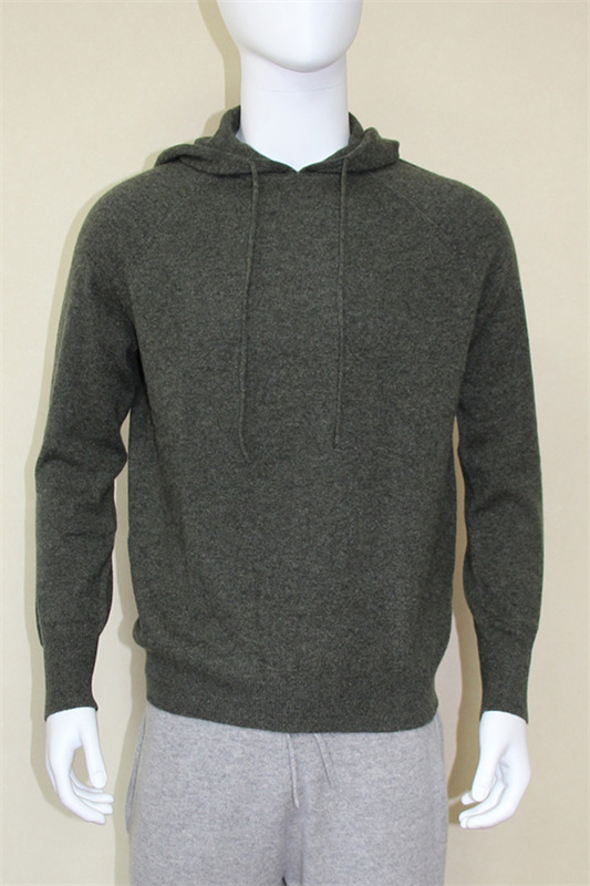 Men's cashmere hoody sweater