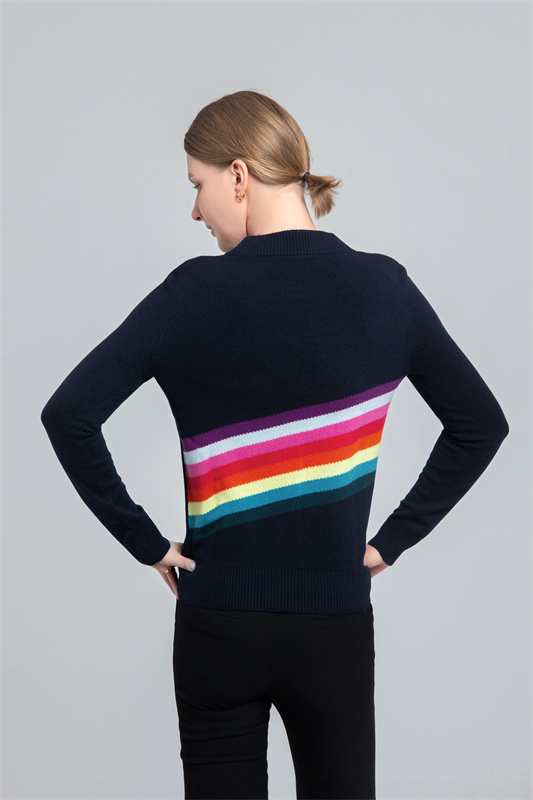 Women's jacket with rainbow contrast on back Women's jacket with rainbow contrast on back