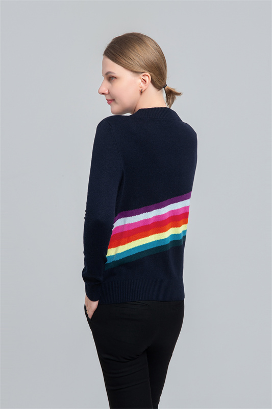 Women's jacket with rainbow contrast on back Women's jacket with rainbow contrast on back